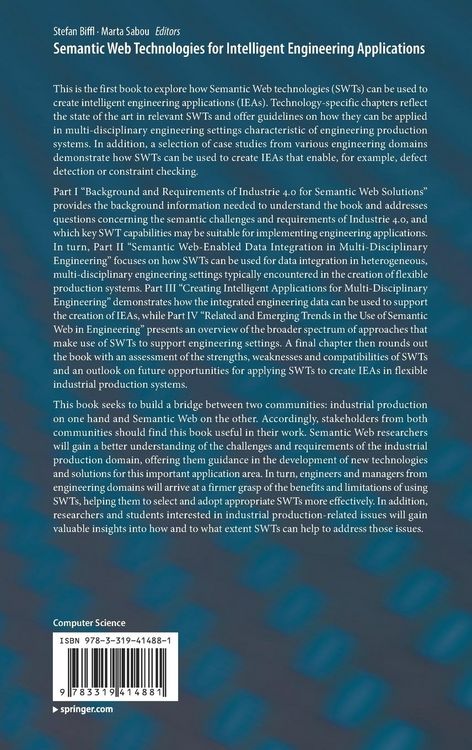 Produktbild: Semantic Web Technologies for Intelligent Engineering Applications