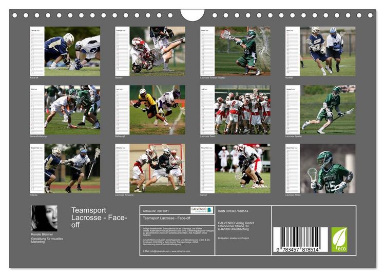 Produktbild: Teamsport Lacrosse - Face-off (Wandkalender 2026 DIN A4 quer), CALVENDO Monatskalender
