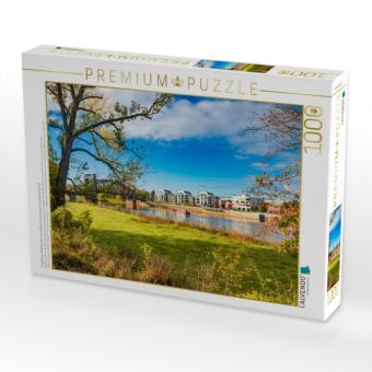 Produktbild: CALVENDO Puzzle Magdeburg, Altstadt, Elbe und moderne Luxush&auml;user im goldenen Herbst | 1000 Teile Lege-Gr&ouml;&szlig;e 64x48cm Foto-Puzzle f&uuml;r gl&uuml;ckliche Stunden