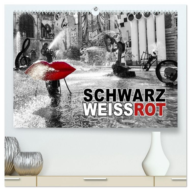 Produktbild: Schwarz - Wei&szlig; - Rot (hochwertiger Premium Wandkalender 2027 DIN A2 quer), Kunstdruck in Hochglanz