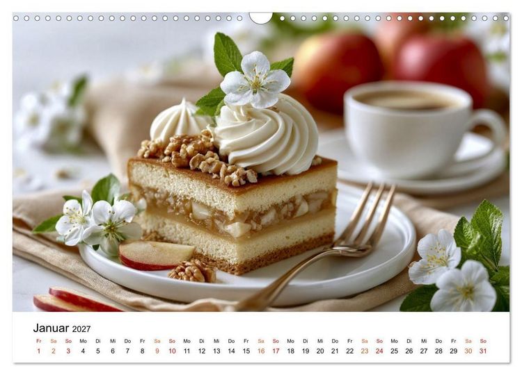 Produktbild: Lieblingskuchen - S&uuml;&szlig;e Augenblicke (Wandkalender 2027 DIN A3 quer), CALVENDO Monatskalender