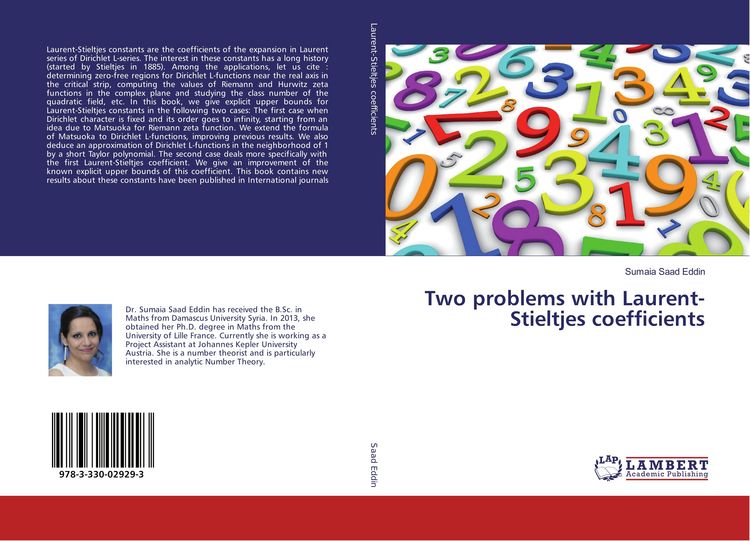 Produktbild: Two problems with Laurent-Stieltjes coefficients