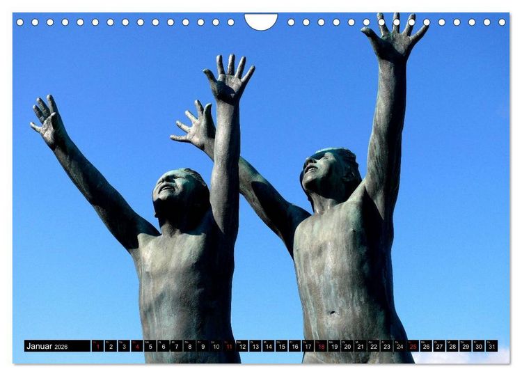 Produktbild: Vigeland Skulpturen Park Oslo (Wandkalender 2026 DIN A4 quer), CALVENDO Monatskalender
