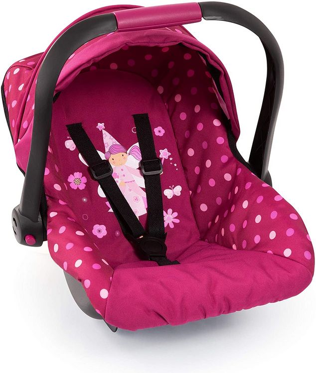 Produktbild: Bayer Design 67967AA - Puppen-Autositz Deluxe Car Seat, mit Dach, Fee-Motiv, bordeaux