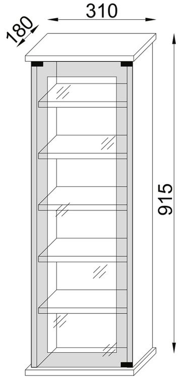Produktbild: Holz CD DVD Stand Regal Schrank Classic Glast&uuml;r