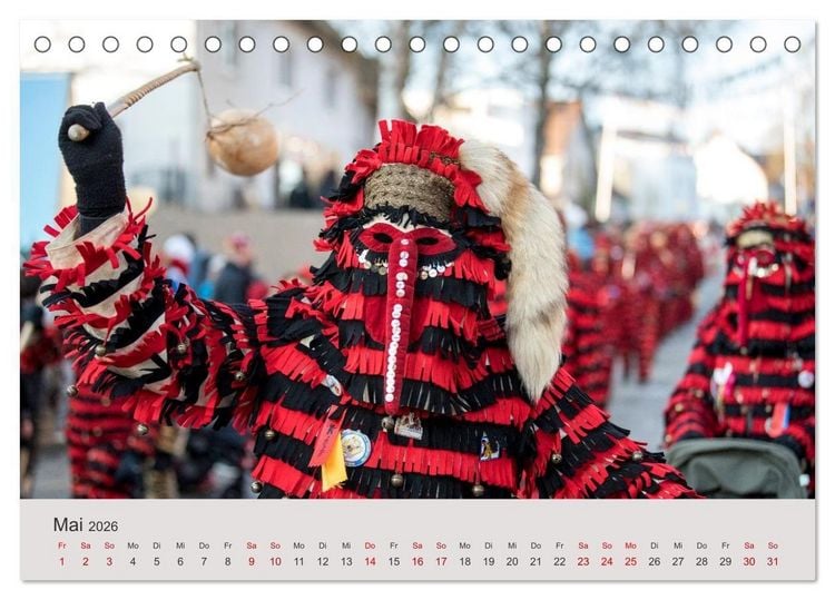 Produktbild: Narri 2026 Bilder der Schw&auml;bisch-Alemannischen Fasnet (Tischkalender 2026 DIN A5 quer), CALVENDO Monatskalender