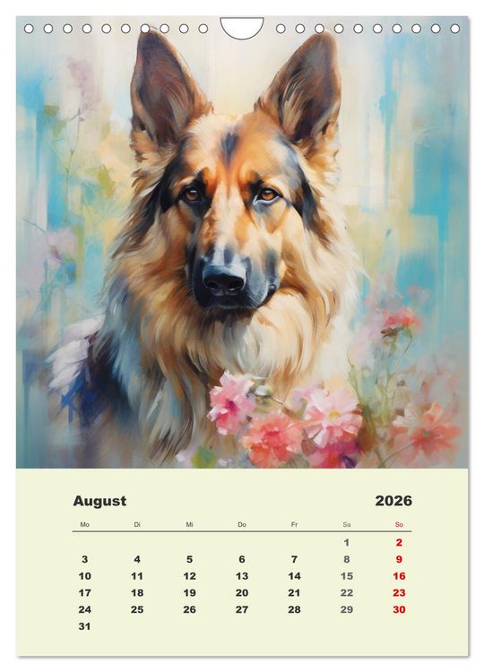 Produktbild: Gro&szlig;e Hunde. Sch&ouml;ne Aquarelle von tollen Tieren (Wandkalender 2026 DIN A4 hoch), CALVENDO Monatskalender