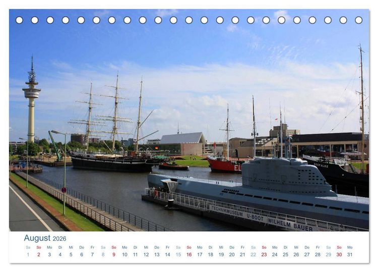 Produktbild: Bremerhaven 2026. Impressionen aus den Havenwelten (Tischkalender 2026 DIN A5 quer), CALVENDO Monatskalender