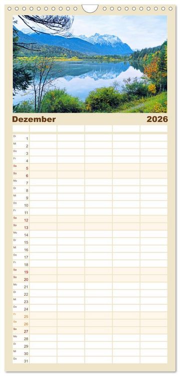 Produktbild: Familienplaner 2026 - Rund um Mittenwald mit 5 Spalten (Wandkalender, 21 x 45 cm) CALVENDO