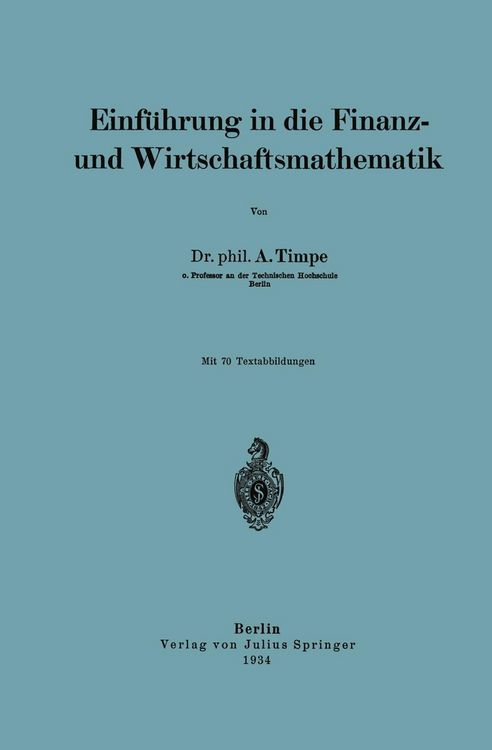 Produktbild: Einf&uuml;hrung in die Finanz- und Wirtschaftsmathematik