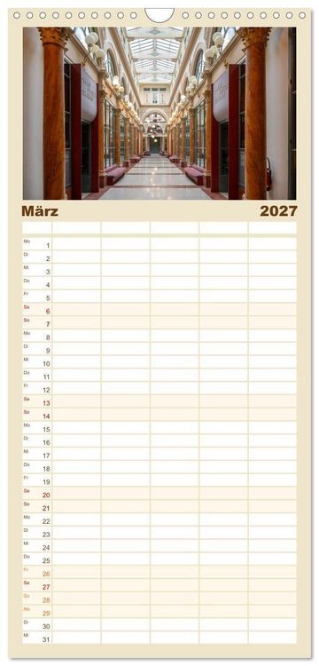 Produktbild: Familienplaner 2027 - Verborgene Passagen von Paris mit 5 Spalten (Wandkalender, 21 x 45 cm) CALVENDO