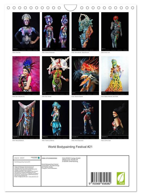 Produktbild: World Bodypainting Festival #21 (Wandkalender 2027 DIN A4 hoch), CALVENDO Monatskalender