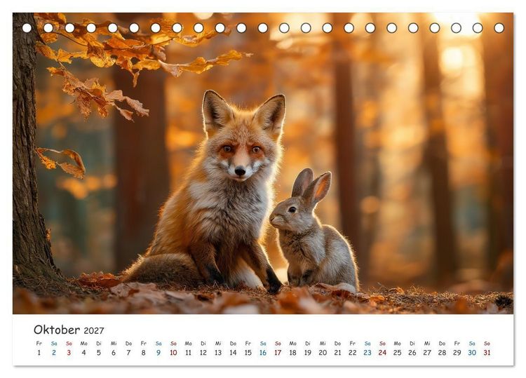 Produktbild: Wenn Tiere Freunde werden (Tischkalender 2027 DIN A5 quer), CALVENDO Monatskalender
