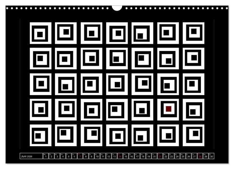 Produktbild: SCHWARZ, WEI&szlig;, ROT (Wandkalender 2026 DIN A3 quer), CALVENDO Monatskalender