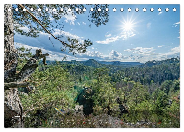Produktbild: Landschaften der S&auml;chsischen Schweiz (Tischkalender 2026 DIN A5 quer), CALVENDO Monatskalender
