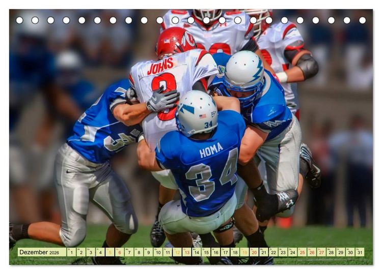 Produktbild: American Football - Taktik und Athletik (Tischkalender 2026 DIN A5 quer), CALVENDO Monatskalender