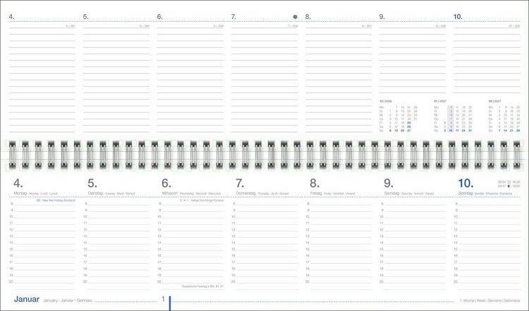 Produktbild: Wochenquerplaner, blau 2027