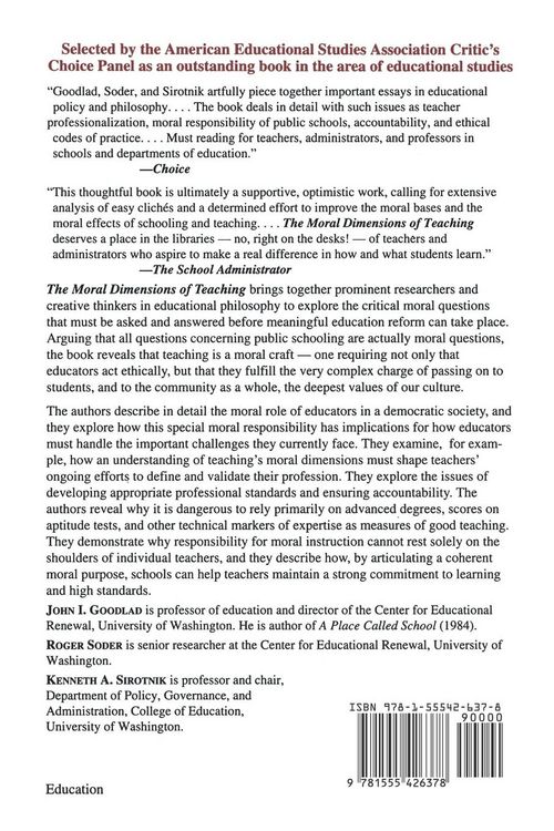 Produktbild: The Moral Dimensions of Teaching