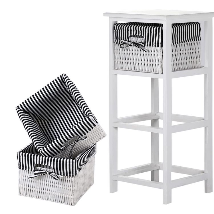 Produktbild: HTI-Living Regalkommode Mia wei&szlig; schwarz Regalkommode Mia wei&szlig; schwarz