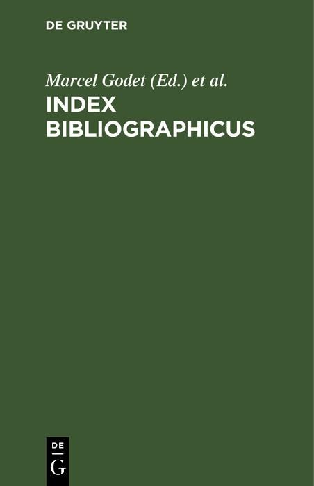 Produktbild: Index bibliographicus