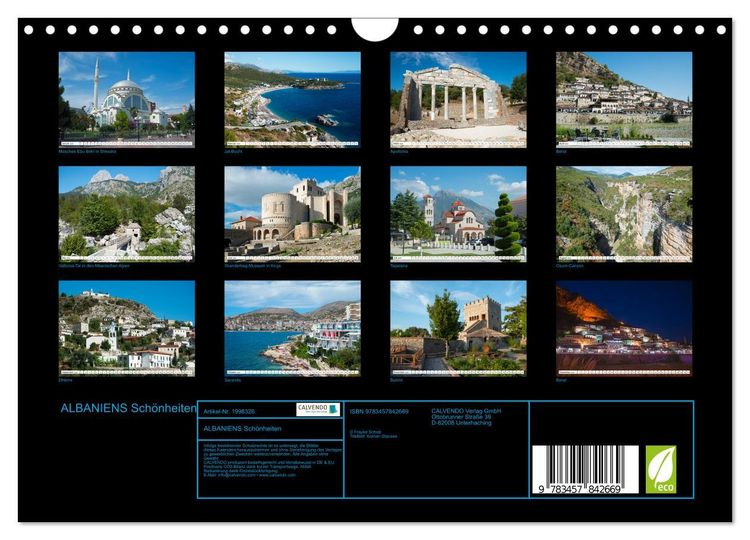 Produktbild: ALBANIENS Sch&ouml;nheiten (Wandkalender 2026 DIN A4 quer), CALVENDO Monatskalender
