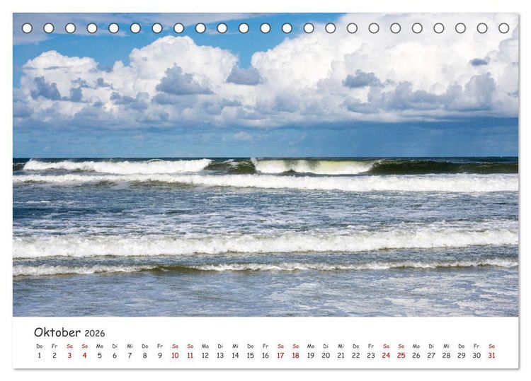 Produktbild: Nordsee, Meer, Strand und Wind (Tischkalender 2026 DIN A5 quer), CALVENDO Monatskalender