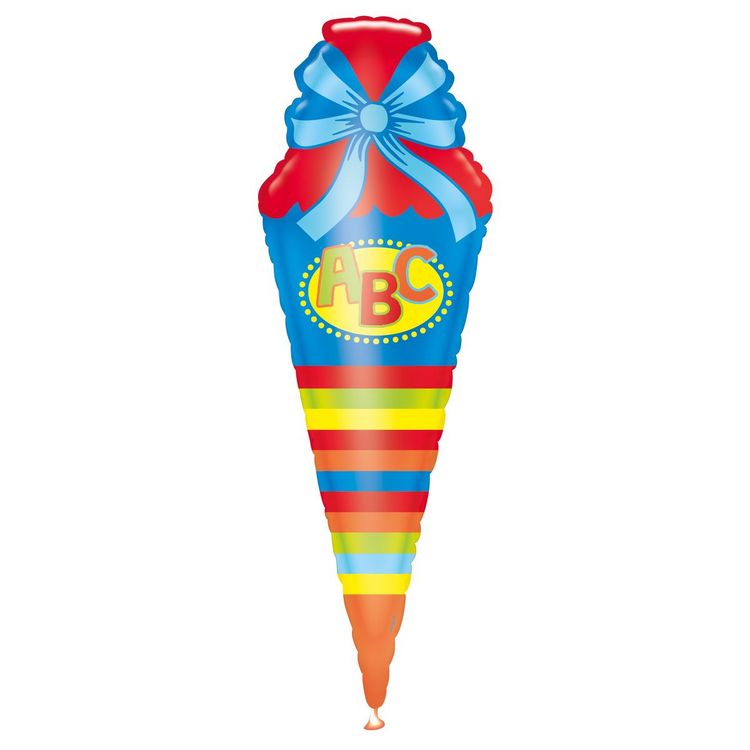 Produktbild: Folienballon Schult&uuml;te blau 35x111cm