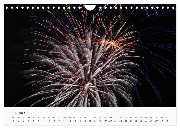 Produktbild: Feuerwerke - Kunstwerke am Himmel (Wandkalender 2026 DIN A4 quer), CALVENDO Monatskalender