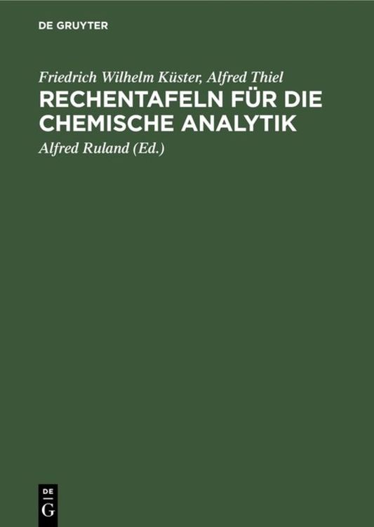 Produktbild: Rechentafeln f&uuml;r die chemische Analytik