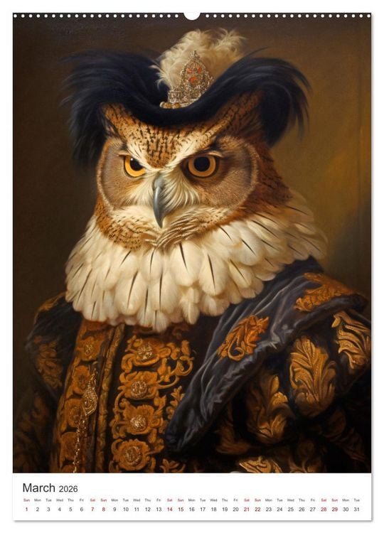Produktbild: Animal Art - A collection of Renaissance paintings with animal motifs (High Quality Premium Wall Calendar 2026 DIN A2 portrait),CALVENDO 12 Month Wall Calendar