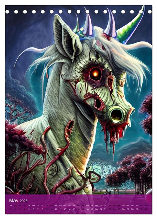 Produktbild: Zombiecorns (Desk Calendar 2026 DIN A5 portrait), CALVENDO 12 Month DeskCalendar