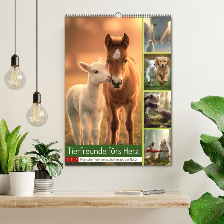 Produktbild: Tierfreunde f&uuml;rs Herz (Wandkalender 2027 DIN A2 hoch), CALVENDO Monatskalender
