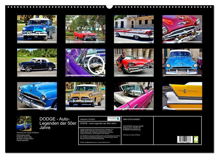 Produktbild: DODGE - Auto-Legenden der 50er Jahre (Wandkalender 2026 DIN A2 quer), CALVENDO Monatskalender
