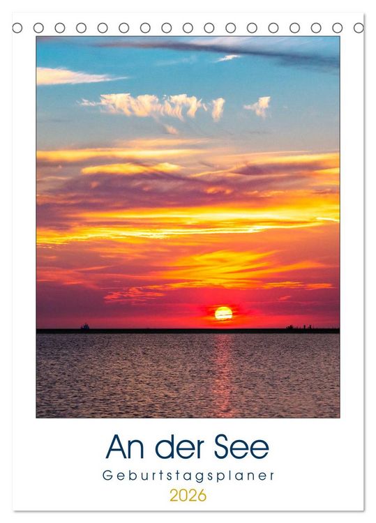 Produktbild: An der See Geburtstagsplaner (Tischkalender 2026 DIN A5 hoch), CALVENDO Monatskalender