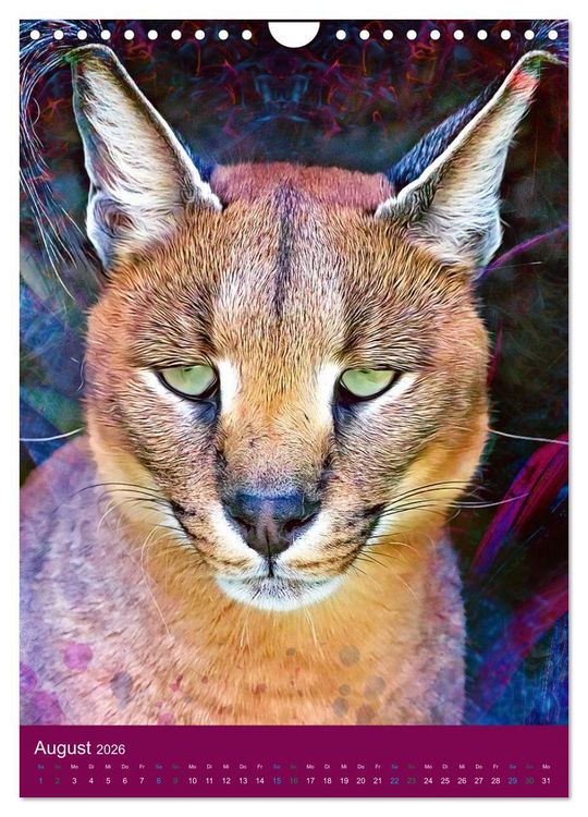 Produktbild: Raubkatzen - Artwork (Wandkalender 2026 DIN A4 hoch), CALVENDO Monatskalender