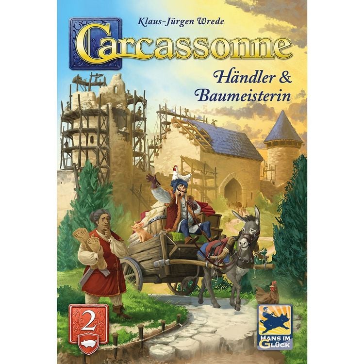 Produktbild: Hans im Gl&uuml;ck HIGD0132 - Carcassonne, H&auml;ndler & Baumeisterin (Auflage 2025), 2. Erweiterung
