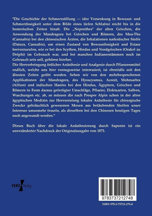 Produktbild: Die lokale An&auml;sthesierung durch Saponin