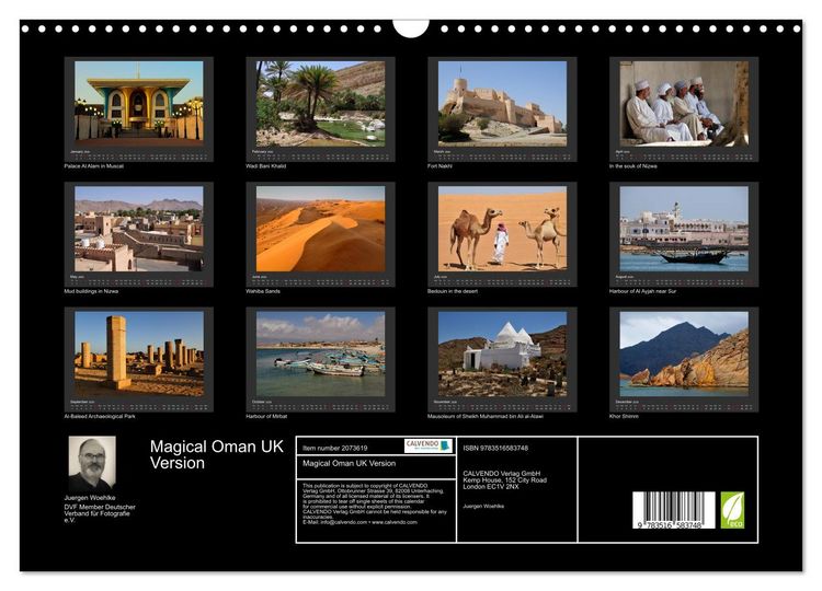 Produktbild: Magical Oman UK Version (Wall Calendar 2026 DIN A3 landscape), CALVENDO 12 Month Wall Calendar