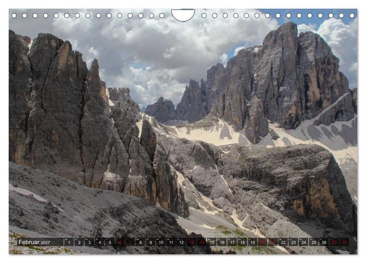 Produktbild: Dolomiten 2027 - Die wei&szlig;en Berge (Wandkalender 2027 DIN A4 quer), CALVENDO Monatskalender