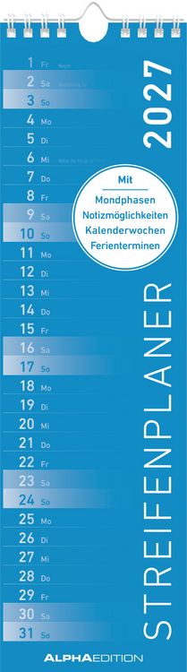 Produktbild: Streifenplaner Mini BLAU 2027