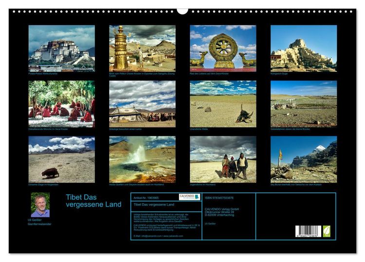 Produktbild: Tibet Das vergessene Land (Wandkalender 2026 DIN A2 quer), CALVENDO Monatskalender