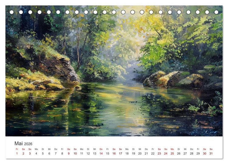 Produktbild: Farben und Licht - Landschaftsmalerei im Jahreskreis (Tischkalender 2026 DIN A5 quer), CALVENDO Monatskalender
