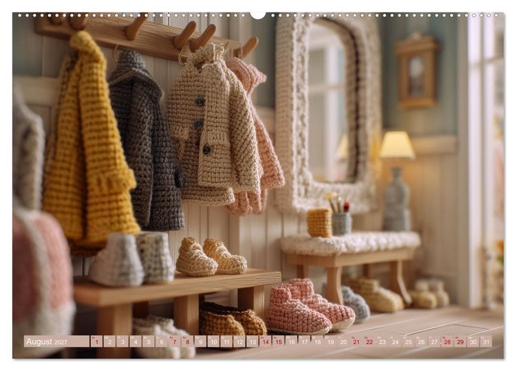 Produktbild: Amigurumi Wohnwelten. Textiles Interior Design mit Charme (hochwertiger Premium Wandkalender 2027 DIN A2 quer), Kunstdruck in Hochglanz