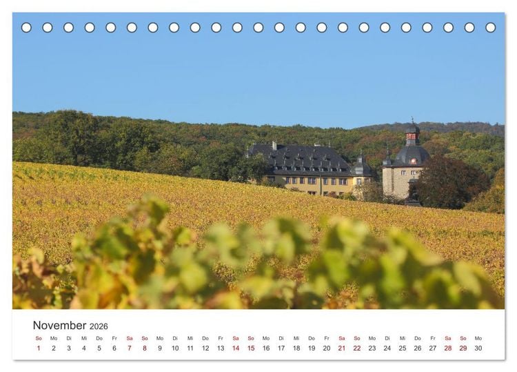 Produktbild: Rheingau - Land des Weines und der Bauwerks (Tischkalender 2026 DIN A5 quer), CALVENDO Monatskalender