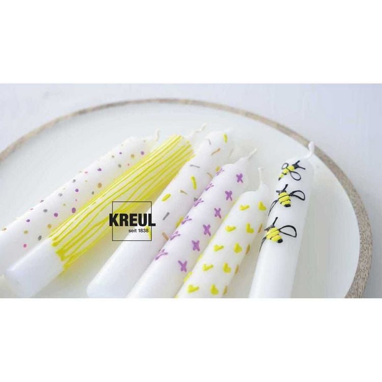 Produktbild: KREUL Candle Pen 6er Set Bee Happy, Kerzen verzieren und bemalen