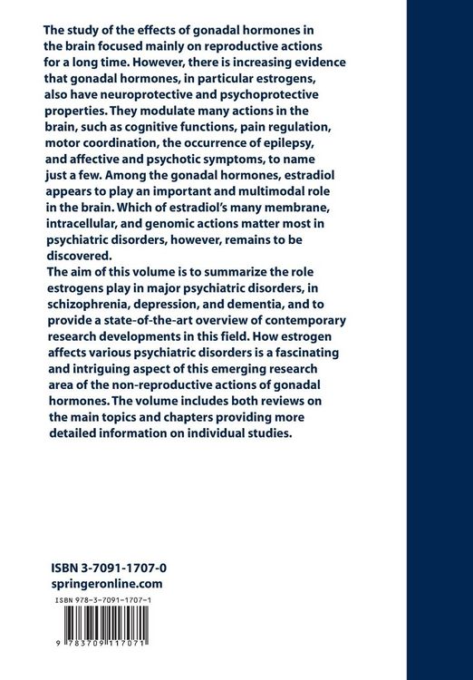 Produktbild: Estrogen Effects in Psychiatric Disorders