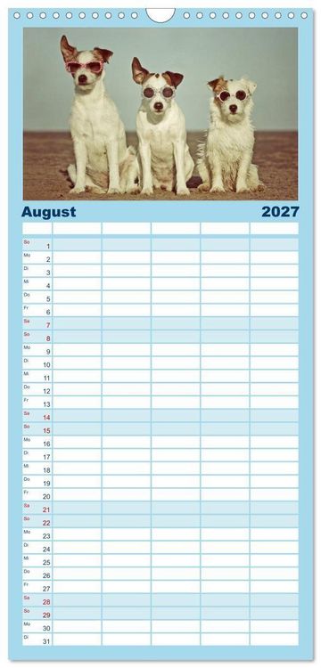 Produktbild: Familienplaner 2027 - Parson Russell Terrier mit 5 Spalten (Wandkalender, 21 x 45 cm) CALVENDO