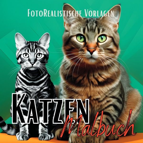 Produktbild: Black Midnight- Animals / Malbuch Katze &bdquo;Fotorealistisch&ldquo;.