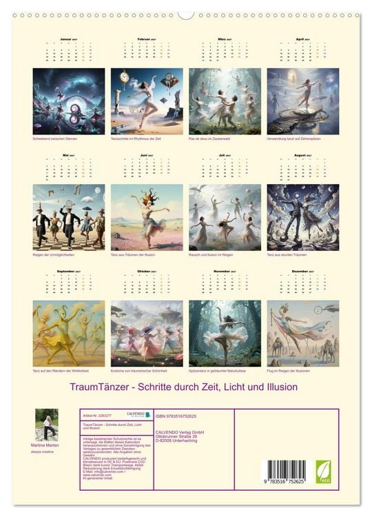 Produktbild: TraumT&auml;nzer - Schritte durch Zeit, Licht und Illusion (hochwertiger Premium Wandkalender 2027 DIN A2 hoch), Kunstdruck in Hochglanz