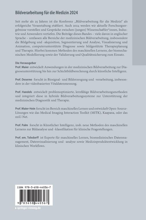 Produktbild: Bildverarbeitung f&uuml;r die Medizin 2024